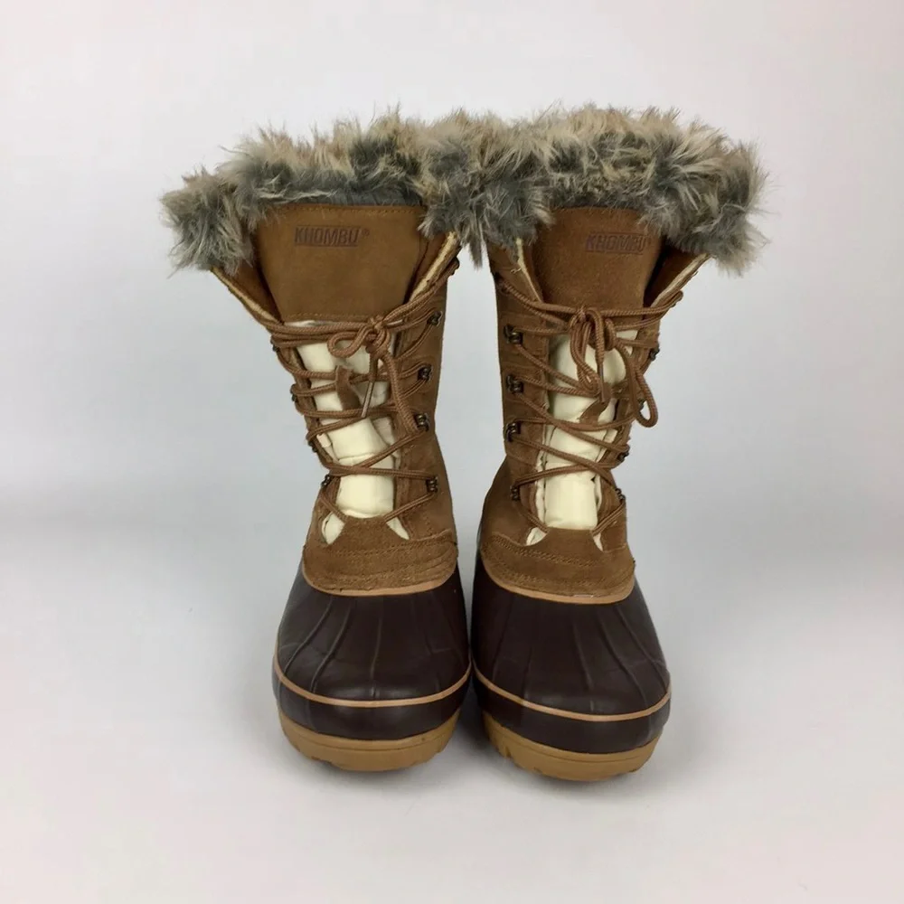 Khombu Nordic 2 Brown Waterproof Lace Up Winter Boots 9